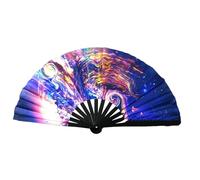 LED Dancing Fan - Light Up Handheld Party Prop | Glow Festival Accessory for Clubs, Stage Shows, Concerts, Birthday Events, Party Supplies, Performance Fan for Costumes, Carnival Nights, Large