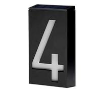 LED de Energía Solar para Exteriores Luz de Señalización Numérica Placa de Luces de Dirección de Puerta de la Tienda del Hotel de la Casa Números para Casas(Number 4)