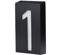 LED de Energía Solar para Exteriores Luz de Señalización Numérica Placa de Luces de Dirección de Puerta de la Tienda del Hotel de la Casa Números para Casas(Number 1)