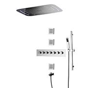 LED de Juego de Ducha 1 * 43 cm Top Spray Spray System de Ducha Constante Temperatura Constante Juego de Ducha Fauceto de Ducha 7 Modos Suministro de Agua