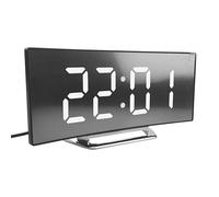LED Digital Clock for Bedroom - Curved Screen Silent Alarm | Multi-Purpose Time Management Device for Dorms, Meditation, Kitchen, Seniors, Students, Garage, Bedside, Study Room, Home, Adjustable