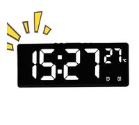 LED Digital Clocks - Bright Display Desk Clock, 17.4x6.8x2.3cm Table Clock for School Dorm, ABS Student Clocks with Voice Activation, Room Timepiece, Bedroom Chronometer for Dorms and Living Area