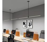 Led Dimmable Pendant Lamp Dining Table, with Remote Control, Linear, Height Adjustable Chandelier for Kitchen Island, Room, Office