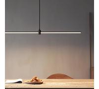 Led Dimmable Pendant Lamp Dining Table, with Remote Control, Linear, Height Adjustable Chandelier for Kitchen Island, Room, Office