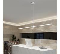 Led Dimmable Pendant Lamp Dining Table, with Remote Control, Linear, Height Adjustable Chandelier for Kitchen Island, Room, Office