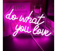 Led "Do What You Love" Neon Sign Letters USB Powered with Dimmer Switch Light Up Sign for Home Room Wall Decor Inspiring Neon Signs for Party Holiday Decoration Teen' Gift (Pink)