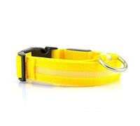Led Dog Pet Collar Flashing Luminous Creative Dog Cats Adjustable Safety Light Up Nylon Tag Supplies Pets Products Accessories (Yellow Small)