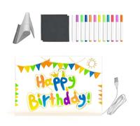 LED Drawing Board - Transparent Acrylic Dry Erase Writing Pad 12 Colour Pens Foldable Stand, Light Up Art Display | Reusable Tablet for Youth Girls Boys Classroom Road Trip Learning