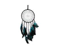 Led Dream Catcher Wall Decor Blue Black Feather Art Ornament Handmade Gift for Kids Girls Home Bedroom Hanging Craft