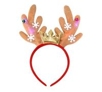 LED Elchgeweih-Stirnband Weihnachten - Leuchtendes Hairband mit Glocken | Lustige Weihnachts-Haarreifen für Frauen & Mädchen, Foto-Requisiten, Kostümpartys, Eventos & Familienfeiern