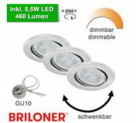 LED Empotrado Manta Regulable Focos Empotrables Techo 68mm Aluminio GU10