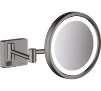 LED-Espejo de afeitar AddStoris de hansgrohe, 41790340, Color: Cromo negro cepillado