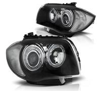 LED Faro Angel Eyes Combinado Para BMW 1er E81 E82 E87 E88 04-11 Negro