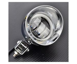LED Faros Moto Faro Delantero Tipo Bala Cromado Estilo Retro LED Antiniebla para Cruceros Choppers Cafe Racers Personalizado 25 W 4 Pulgadas Faros Delanteras