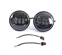 LED Faros Moto Faro LED 7 Pulgadas DRL Blanco Luces Antiniebla Halo 4,5 Pulgadas Anillo Adaptador para Touring Electra Glide Road King Street Glide Faro Delantero LED Motocicleta(Negro)