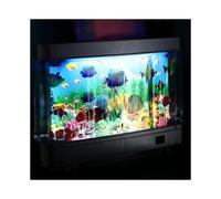 Led Fish Tank Lamp Dynamic Virtual Ocean Dolphin Artificial Tropical Landscape Night Light Cute Roo