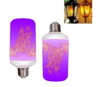 LED Flame Effect Light Bulbs,LED Flame Light Bulb with Gravity Sensing,e27 base,flickering flame night light Outdoor with 4 mode,for Porch Lights, Halloween Party Decorations(2PCS) (Purple)