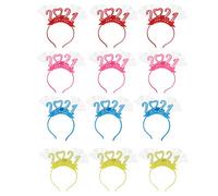 LED Flashing Headband, Glowing Luminous Party Headband with 12 Multi Color Lights, Built In 3 Button Batteries for New Year Christmas Birthday Festivals, Comfort Fit Plastic Headba (Horquilla con