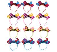 LED Flashing Headband, Glowing Luminous Party Headband with 12 Multi Color Lights, Built In 3 Button Batteries for New Year Christmas Birthday Festivals, Comfort Fit Plastic Headba (Letras Feliz Año