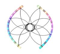 LED Flow Fan, Stage Dance Prop, 20in Light Up Hand Fan with Dynamic Lighting Pattern System, Lightweight Folding Frame Design, Vibrant Glow Style Performance Accessory for Party Use