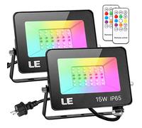 LED Foco RGB 15W, Color Impermeable IP65, 16 Colores y 4 Modos, Proyector Exteriores, Iluminación Multicolor para Terraza, Jardín, Patio