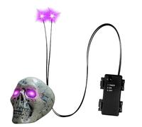 LED Glowing Eye Lights, Timer-Controlled, Durable Skeleton Decoration, Halloween Props Accessory, Indoor Outdoor Skeleton Pumpkin Display, Fun Spooky Decor for Festive Halloween Setup