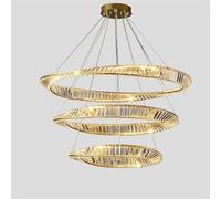 Led Gold Light Luxury Circle Crystal Lamp, Creative Chandelier, for Living Master Bedroom Dining Room Lamps and Lanterns (Color : Gold_40cm)(Gold-60+80+100cm)
