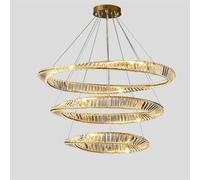 Led Gold Light Luxury Circle Crystal Lamp, Creative Chandelier, for Living Master Bedroom Dining Room Lamps and Lanterns (Color : Gold_40cm)(Gold-40+60+80cm)