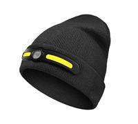 Led Hat - Headlamp Beanie, Knitted Cap with USB Light | Rechargeable Warm Outdoor Sports Hat, Cold Resistant Head Torch and Easy Install Front Lamp, Perfect for Night Biking Running Hiking