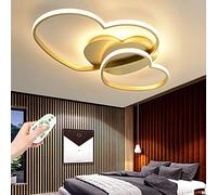 LED Heart Design Ceiling Light Dimmable Acrylic Lamp with Remote Control for Kids' Room & Bedroom 50cm Gold Decorative Chandelier Energy Class A++