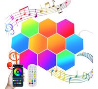LED Hexagon Gaming Wall Light 14 piezas Hexagon RGB Panel - Hexagon Honeycomb Wall Light Music Sync Decoration Hexa Wall Lighting Smart Hexagonal Gamer Room Decoration Modular Lamp