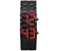LED Hombres Mujeres Pulsera de plástico Reloj de Nuevos Relojes Lava Samurais Reloj de Hombre de Hierro Digital Reloj (5-Black, One Size)