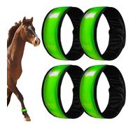 LED Horse Leg Bands, Safety Ankle Straps, 4 Pieces Multi-Mode Visibility for Night Riding, Durable Adjustable Design, Stable and Trail Accessory, Farm and Parade Equipment for Equestrian Safety
