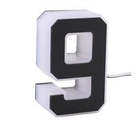 LED House Number 9, Lighted Address Sign, Illuminated Number for Night Visibility, Outdoor Door Number with Backlit, Waterproof Acrylic Number for Home