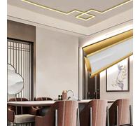 LED Indirect Lighting Aluminum Channel, Crown Moulding Track for Ceiling/Wall Washer, New Chinese Style for Living Room(Gold,25m/82ft)