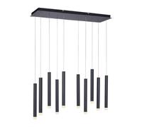LED Lámpara Colgante Comedor Negro Metal 10-flammig 3000K Pendelleuchte Cocina