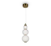 LED Lámpara Colgante Cristal Metal B: 14,7 CM en Dorado Blanco Pantalla de Bola