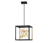 LED Lámpara Colgante de Metal B: 51 CM en Negro Oro Comedor Sala de Estar