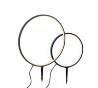 LED Lámpara de Jardín 2er Set Anillo Espiga Cable IP65 Negro 3000K Luz Exterior