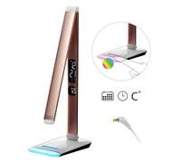 LED Lámpara de Mesa Con Rgb-Farbwechsel Regulable Reloj,Calendario & Temperatura