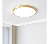 LED Lámpara de Techo 30W Plafones Redondo Moderna Blanco cálido 2700K 4000K 6000K LED Techo Blanco Frio Luz de Techo de Acrílica por Cocina Dormitorio Salón Corredor Oficina Baño Cocina Dorado (56W)