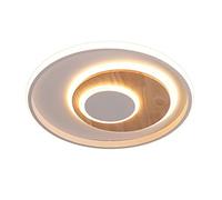 LED Lámpara de techo de madera para dormitorio regulable, lámpara de colgante LED para sala de estar de diseño moderno con control remoto, 40CM, lámpara de araña de madera para oficina estudio comedor