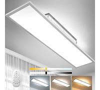 LED Lámpara de Techo Regulable 120 x 30 cm, 55 W Ultra Delgado Plafón Techo Lámpara con Mando a Distancia, Intensa Cálido/Natural/Frío Blanco Luz LED Panel para Taller Oficina Garaje Salón Cocina