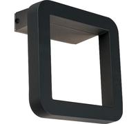 LED Lámpara Pared Alessia Negro Aluminio Anguloso H IP54 Indirekt Exterior