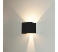 LED Lámpara Pared Negro Exterior & Ajustable 6W Cob 490lm Up Down Blanco Cálido