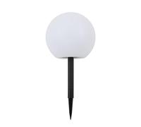 Lámpara LED solar Lago de Lindby, Ø 25 cm, globo, pincho de suelo, blanco