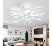 LED Lampara Techo Dormitorio Regulable Moderno Lampara de Techo y Mando a Distancia Sala 6000K Luces Techo APP Grande Salon Lampara Plafon Techo Metal Blanco para Comedor, Cocina
