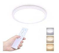 LED Lámpara Techo, Regulable, Plana, con Mando a Distancia, 3000 K - 6500 K, CRI ≥ 80, IP54 Resistente al Agua, 24W/ 2160LM, Lámpara Superfina para Salón, Dormitorio, Habitación Infantil, Cocina