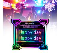 Led Letter Bottle Presenter With Color Change, 70 X 60 X 6 Cm Vip Bottle Service Sign, Club Bottle Service Signs Color Change, App Edit Your Own Rolling Message