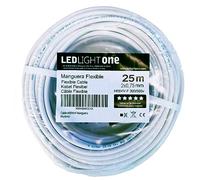 Led Light One Cable eléctrico H05VV-F Manguera 2x0,75mm 25m (Blanco) Tensión de servicio: 500v Temperatura máxima de trabajo 70º.Para instalaciones fijas y móviles en locales domésticos y oficinas.
